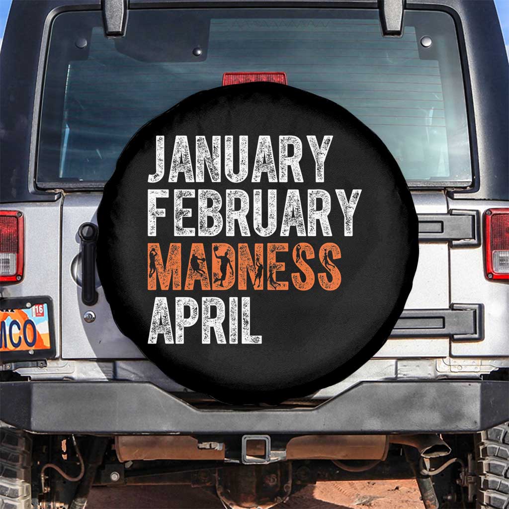 Funny Basketball Spare Tire Cover January February Madness April Month TS11 No hole Black Print Your Wear