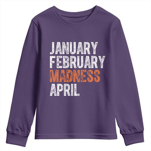 Funny Basketball Youth Sweatshirt January February Madness April Month TS11 Purple Print Your Wear