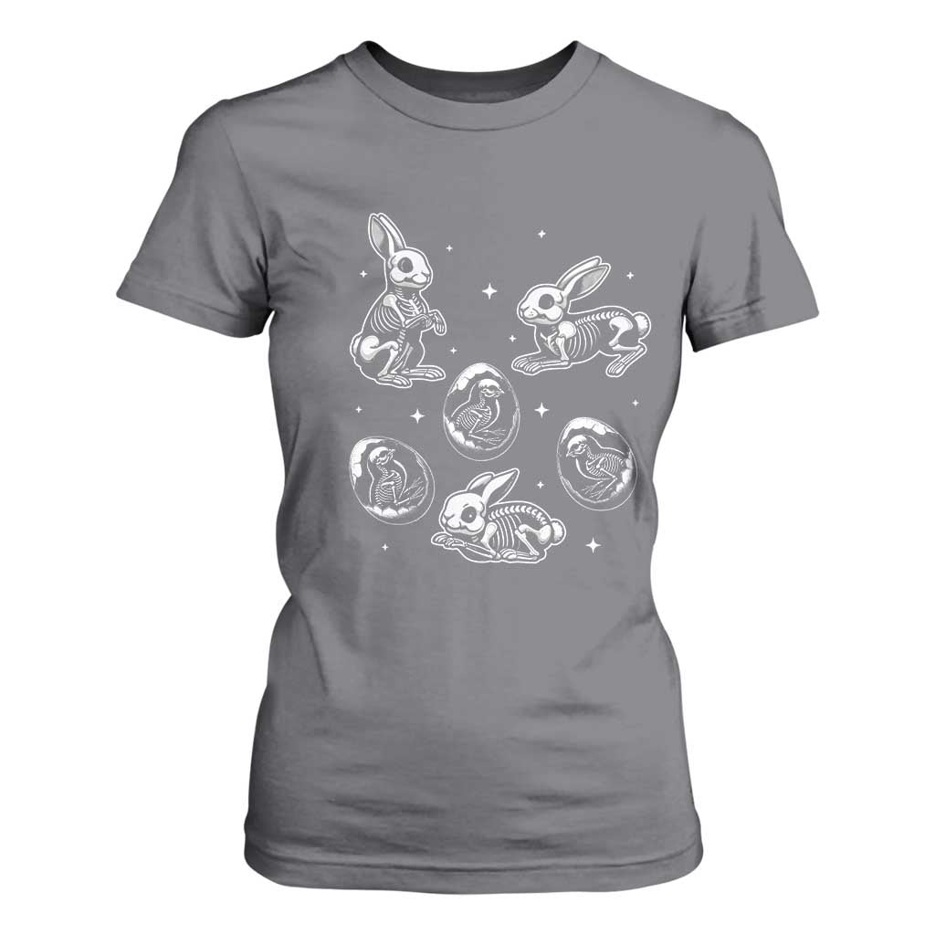 Funny Easter Day Spooky Bunny Chicks Skeleton T Shirt For Women TS11 Charcoal Print Your Wear