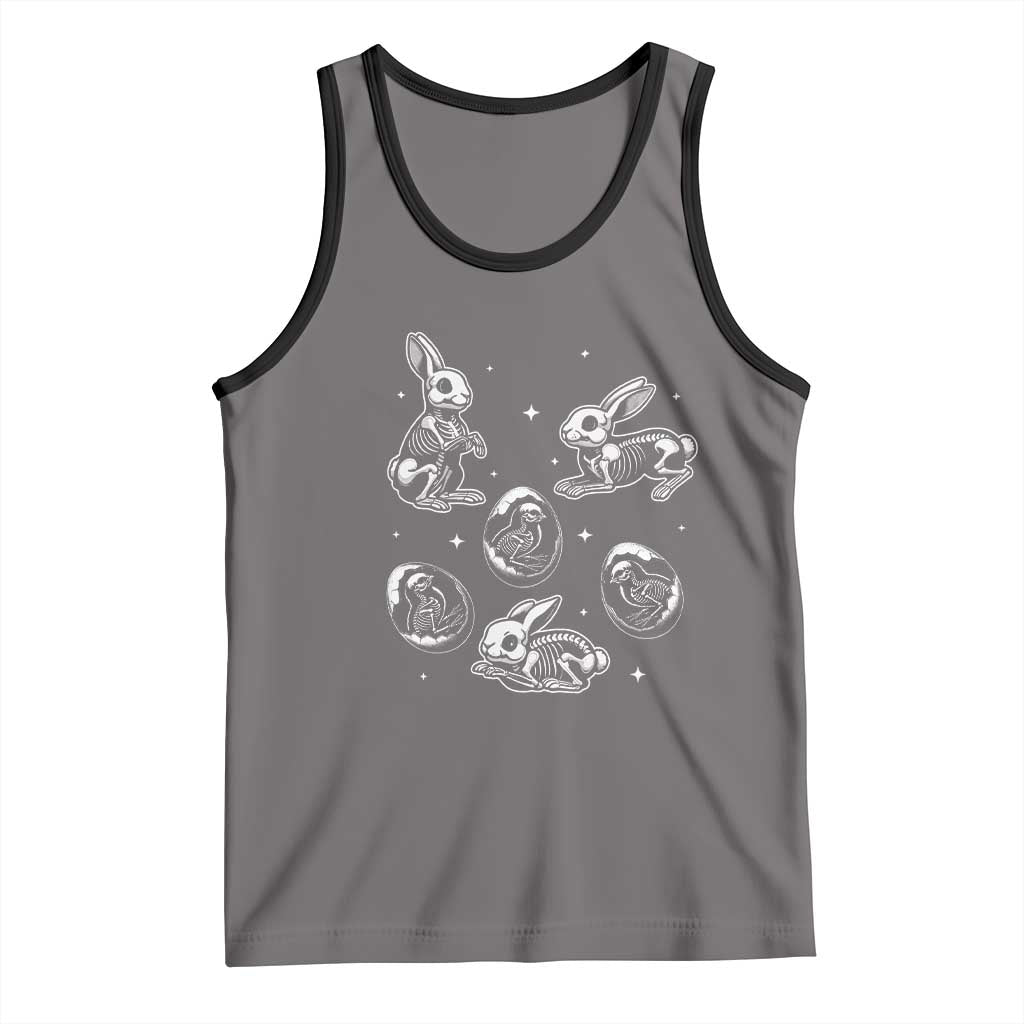 Funny Easter Day Spooky Bunny Chicks Skeleton Tank Top TS11 Deep Heather Black Print Your Wear