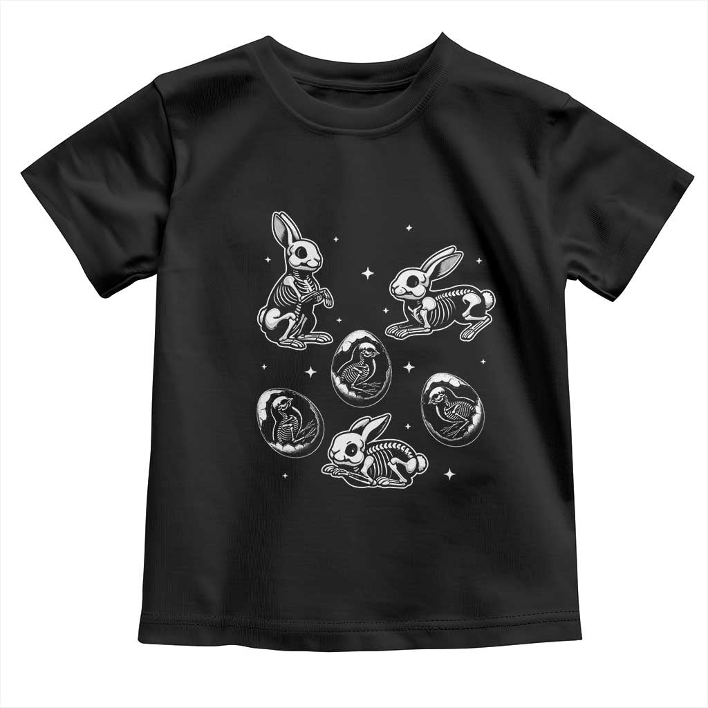 Funny Easter Day Spooky Bunny Chicks Skeleton Toddler T Shirt TS11 Black Print Your Wear