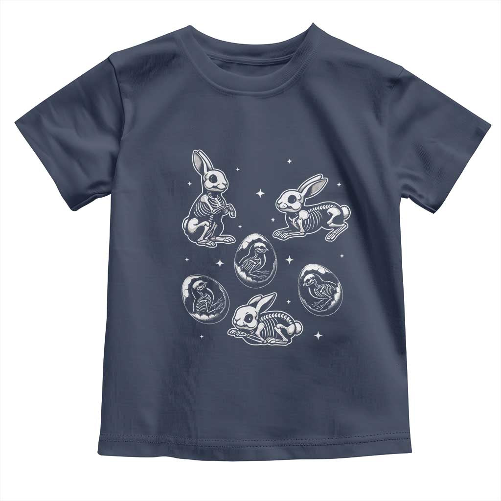 Funny Easter Day Spooky Bunny Chicks Skeleton Toddler T Shirt TS11 Navy Print Your Wear