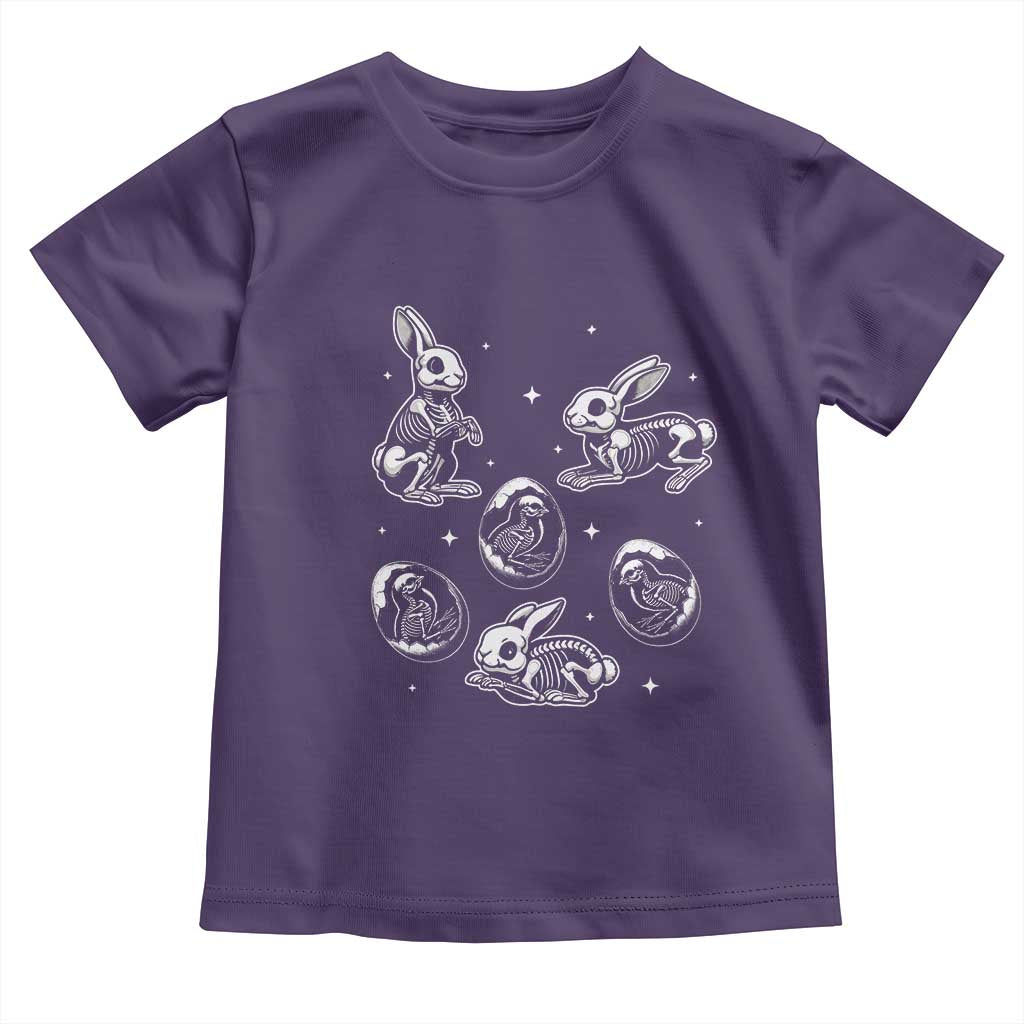 Funny Easter Day Spooky Bunny Chicks Skeleton Toddler T Shirt TS11 Purple Print Your Wear