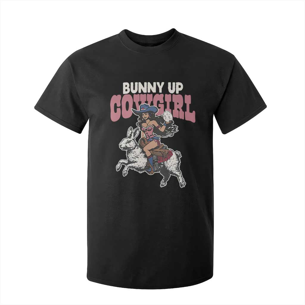 Funny Easter Day Western T Shirt For Kid Bunny Up Cowgirl Country Bunny TS11 Black Print Your Wear