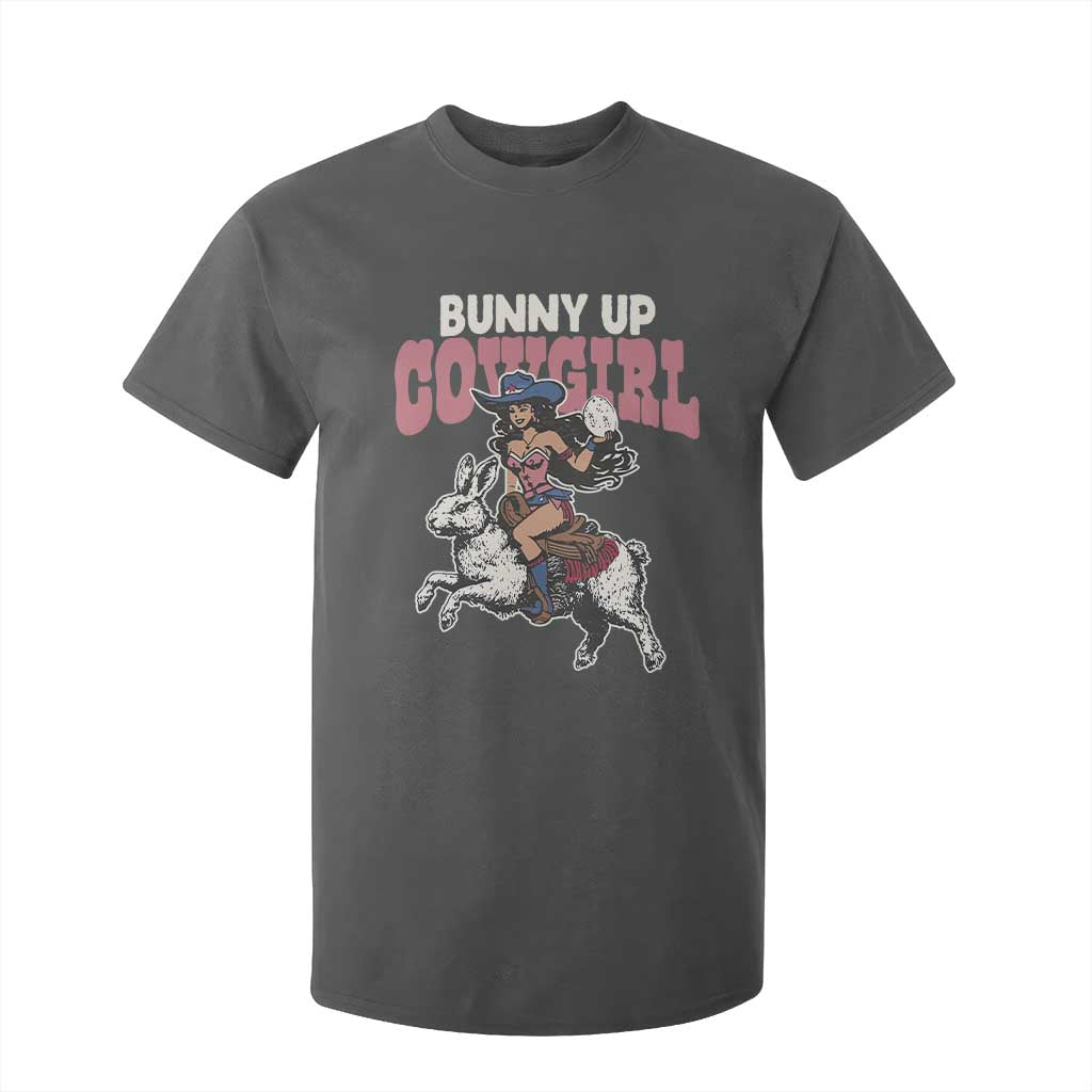 Funny Easter Day Western T Shirt For Kid Bunny Up Cowgirl Country Bunny TS11 Dark Heather Print Your Wear