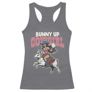 Funny Easter Day Western Racerback Tank Top Bunny Up Cowgirl Country Bunny TS11 Charcoal Print Your Wear