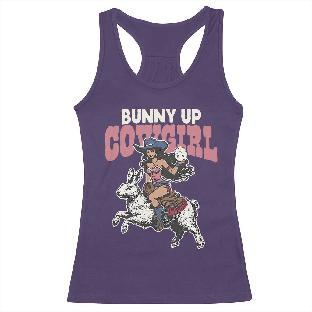 Funny Easter Day Western Racerback Tank Top Bunny Up Cowgirl Country Bunny TS11 Purple Print Your Wear