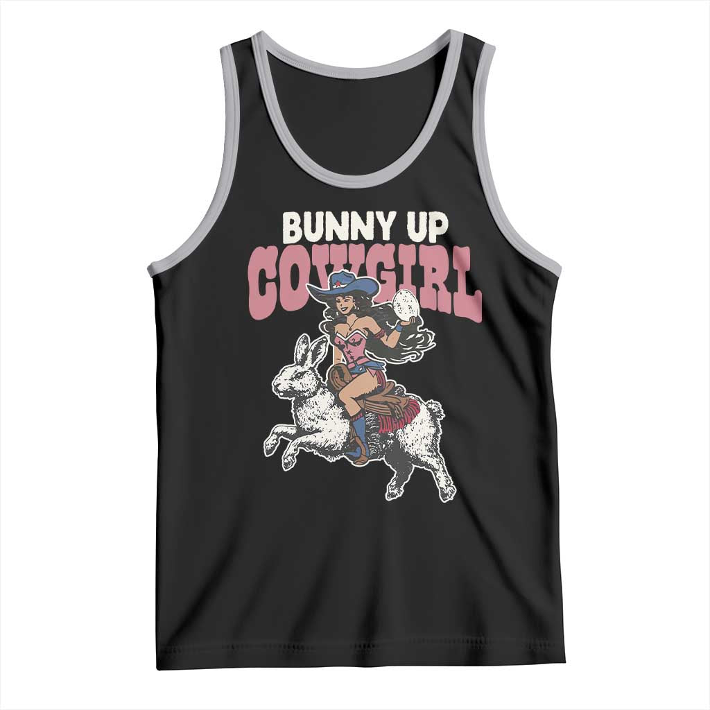 Funny Easter Day Western Tank Top Bunny Up Cowgirl Country Bunny TS11 Black Athletic Heather Print Your Wear