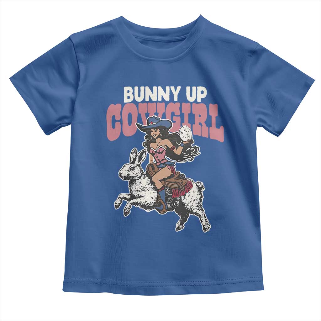 Funny Easter Day Western Toddler T Shirt Bunny Up Cowgirl Country Bunny TS11 Royal Blue Print Your Wear