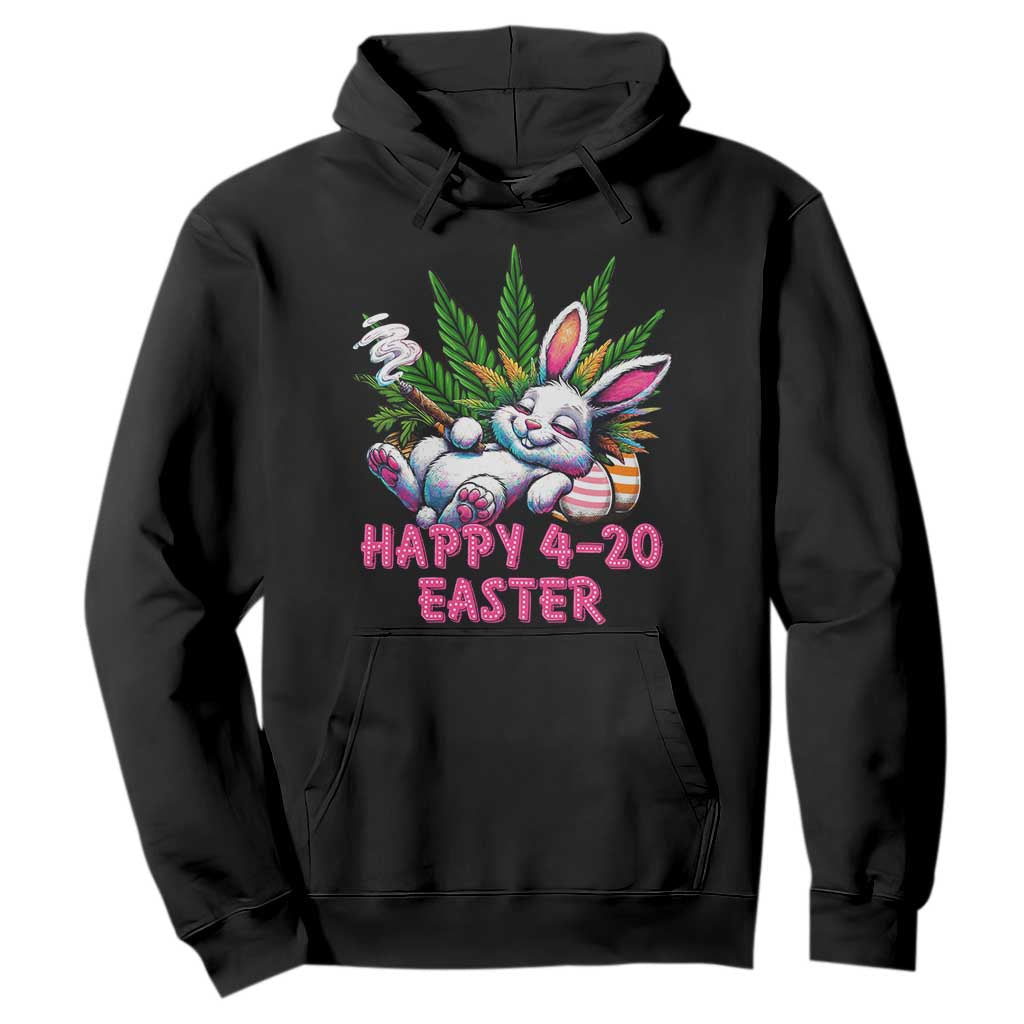 Funny Easter Day Cannabis Weed Hoodie Happy 420 Easter Bunny TS11 Black Print Your Wear