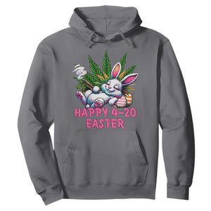 Funny Easter Day Cannabis Weed Hoodie Happy 420 Easter Bunny TS11 Charcoal Print Your Wear