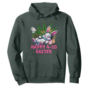Funny Easter Day Cannabis Weed Hoodie Happy 420 Easter Bunny TS11 Dark Forest Green Print Your Wear