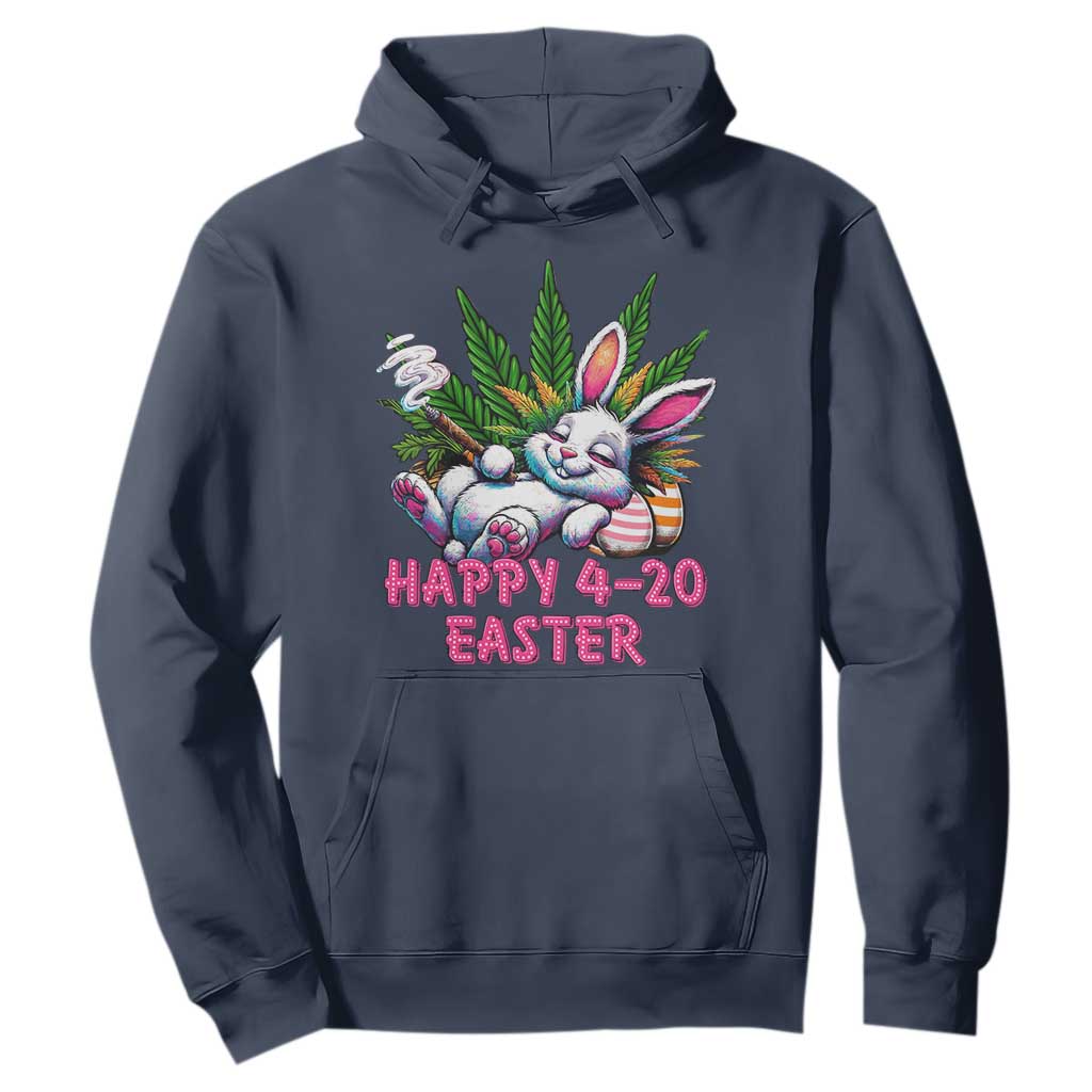 Funny Easter Day Cannabis Weed Hoodie Happy 420 Easter Bunny TS11 Navy Print Your Wear