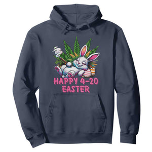Funny Easter Day Cannabis Weed Hoodie Happy 420 Easter Bunny TS11 Navy Print Your Wear