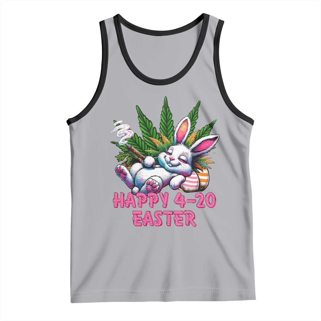 Funny Easter Day Cannabis Weed Tank Top Happy 420 Easter Bunny TS11 Athletic Heather Black Print Your Wear