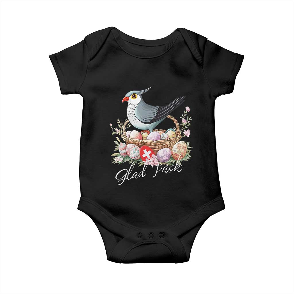 Funny Swedish Easter Day Baby Onesie Glad Pask Easter Eggs Cuckoo Bird TS11 Black Print Your Wear