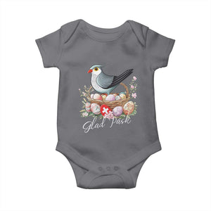 Funny Swedish Easter Day Baby Onesie Glad Pask Easter Eggs Cuckoo Bird TS11 Charcoal Print Your Wear