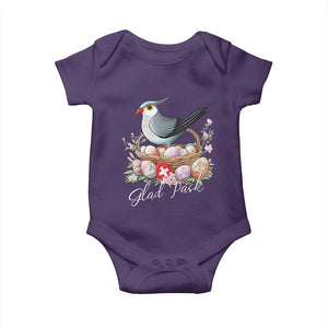 Funny Swedish Easter Day Baby Onesie Glad Pask Easter Eggs Cuckoo Bird TS11 Purple Print Your Wear