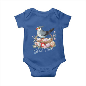 Funny Swedish Easter Day Baby Onesie Glad Pask Easter Eggs Cuckoo Bird TS11 Royal Blue Print Your Wear