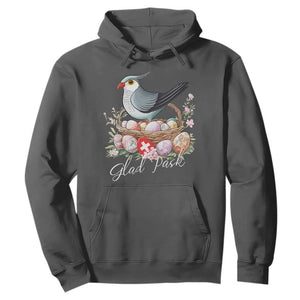 Funny Swedish Easter Day Hoodie Glad Pask Easter Eggs Cuckoo Bird TS11 Dark Heather Print Your Wear