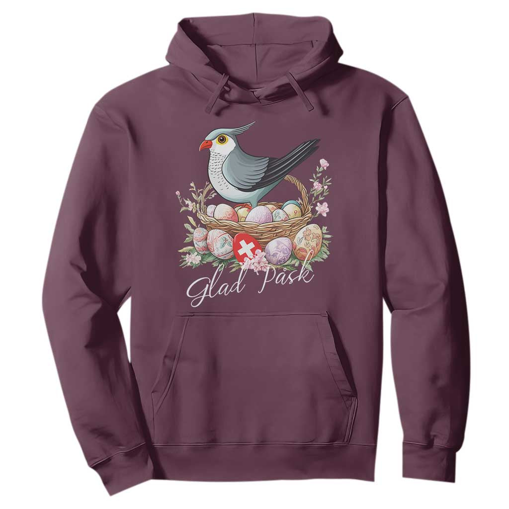 Funny Swedish Easter Day Hoodie Glad Pask Easter Eggs Cuckoo Bird TS11 Maroon Print Your Wear