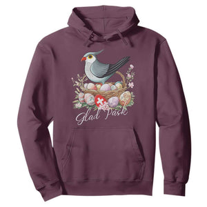 Funny Swedish Easter Day Hoodie Glad Pask Easter Eggs Cuckoo Bird TS11 Maroon Print Your Wear