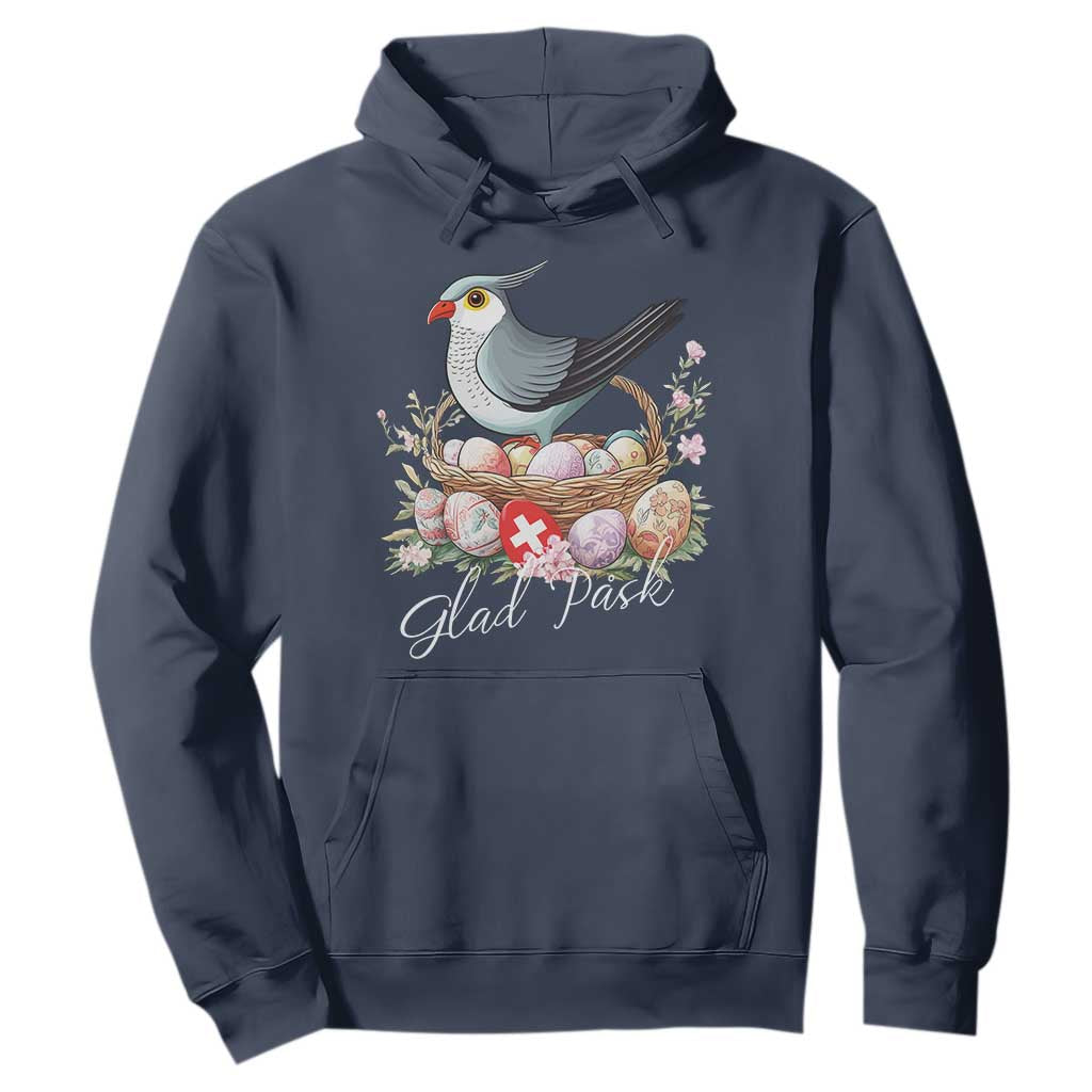 Funny Swedish Easter Day Hoodie Glad Pask Easter Eggs Cuckoo Bird TS11 Navy Print Your Wear