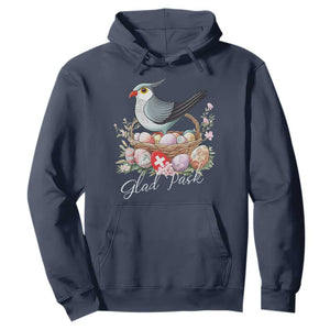 Funny Swedish Easter Day Hoodie Glad Pask Easter Eggs Cuckoo Bird TS11 Navy Print Your Wear
