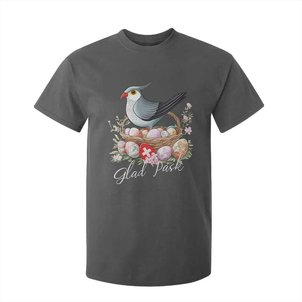 Funny Swedish Easter Day T Shirt For Kid Glad Pask Easter Eggs Cuckoo Bird TS11 Dark Heather Print Your Wear