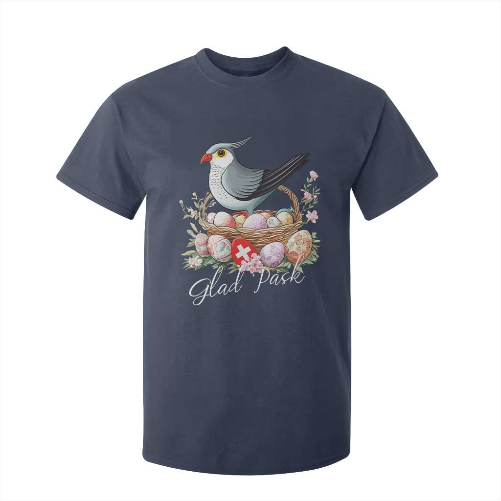 Funny Swedish Easter Day T Shirt For Kid Glad Pask Easter Eggs Cuckoo Bird TS11 Navy Print Your Wear