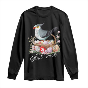 Funny Swedish Easter Day Long Sleeve Shirt Glad Pask Easter Eggs Cuckoo Bird TS11 Black Print Your Wear