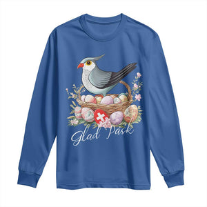 Funny Swedish Easter Day Long Sleeve Shirt Glad Pask Easter Eggs Cuckoo Bird TS11 Royal Blue Print Your Wear