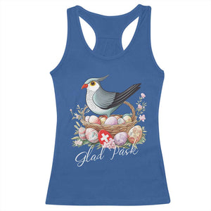 Funny Swedish Easter Day Racerback Tank Top Glad Pask Easter Eggs Cuckoo Bird TS11 Royal Blue Print Your Wear