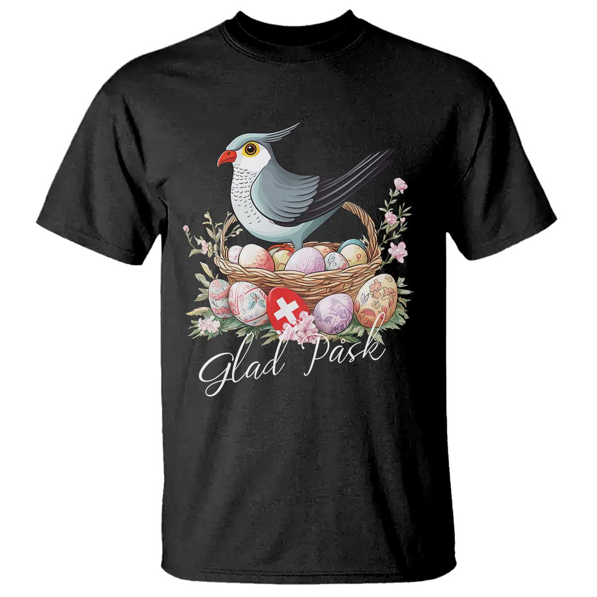 Funny Swedish Easter Day T Shirt Glad Pask Easter Eggs Cuckoo Bird TS11 Black Print Your Wear