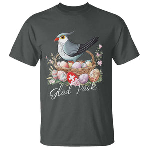 Funny Swedish Easter Day T Shirt Glad Pask Easter Eggs Cuckoo Bird TS11 Dark Heather Print Your Wear