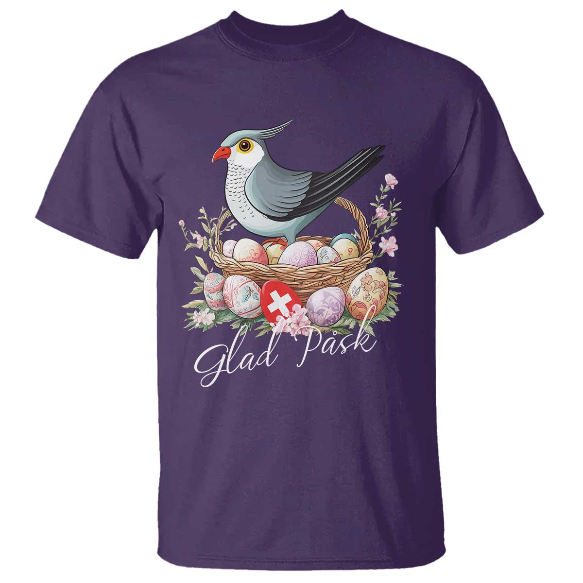 Funny Swedish Easter Day T Shirt Glad Pask Easter Eggs Cuckoo Bird TS11 Purple Print Your Wear