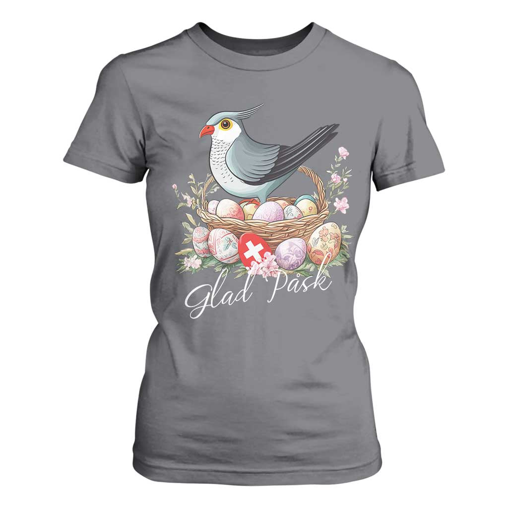 Funny Swedish Easter Day T Shirt For Women Glad Pask Easter Eggs Cuckoo Bird TS11 Charcoal Print Your Wear