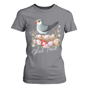 Funny Swedish Easter Day T Shirt For Women Glad Pask Easter Eggs Cuckoo Bird TS11 Charcoal Print Your Wear