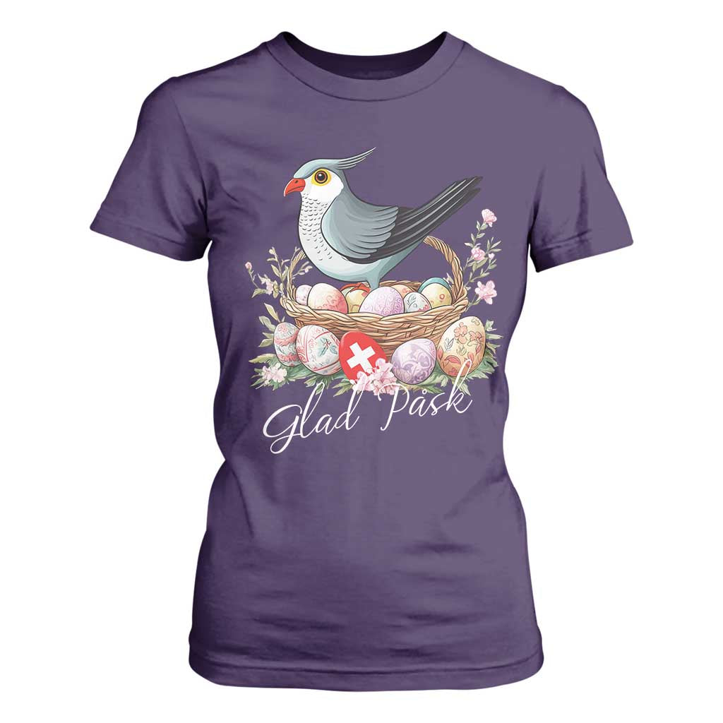 Funny Swedish Easter Day T Shirt For Women Glad Pask Easter Eggs Cuckoo Bird TS11 Purple Print Your Wear