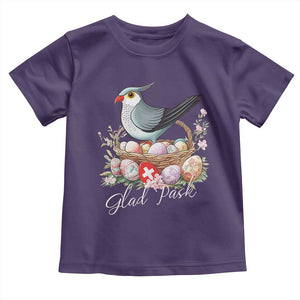 Funny Swedish Easter Day Toddler T Shirt Glad Pask Easter Eggs Cuckoo Bird TS11 Purple Print Your Wear