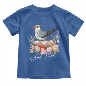 Funny Swedish Easter Day Toddler T Shirt Glad Pask Easter Eggs Cuckoo Bird TS11 Royal Blue Print Your Wear