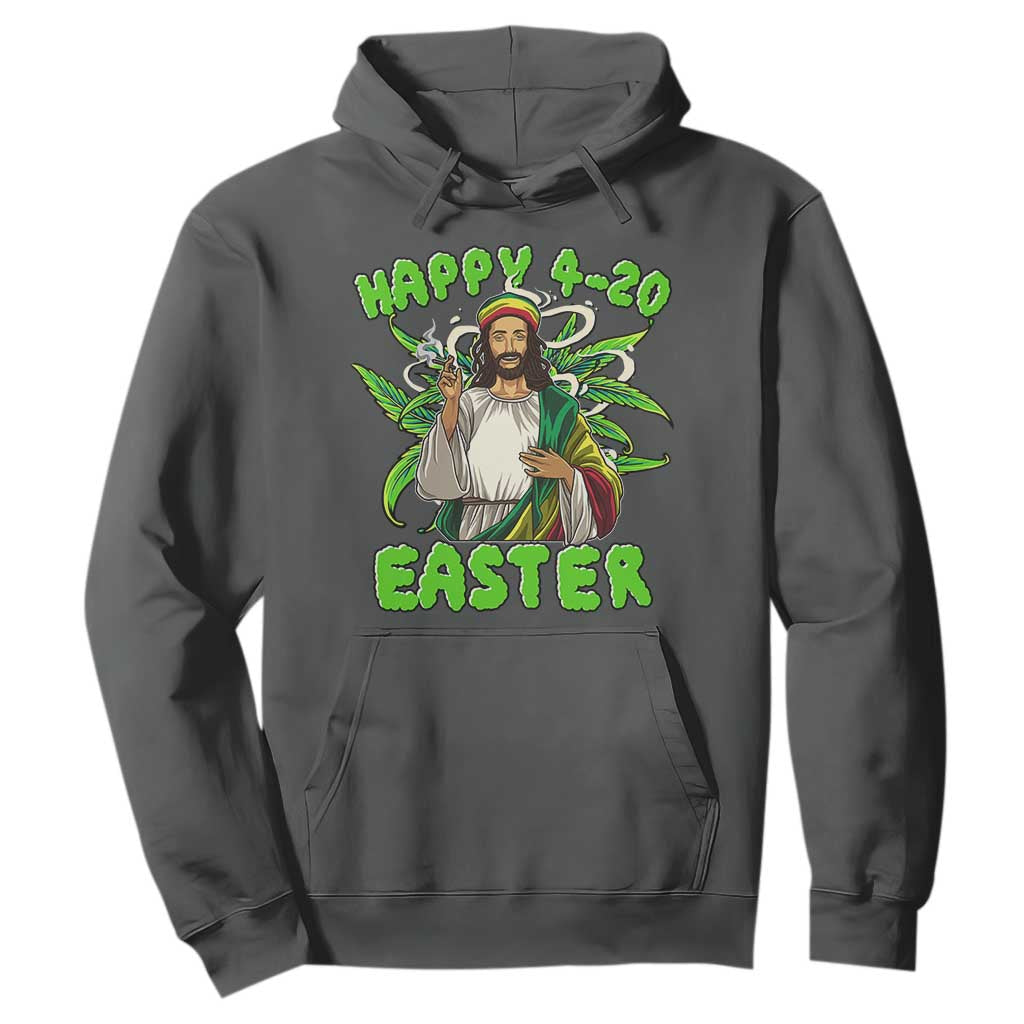 Funny Easter Day Christian Weed Hoodie Happy 420 Easter Jesus Smokes Stoner TS11 Dark Heather Print Your Wear