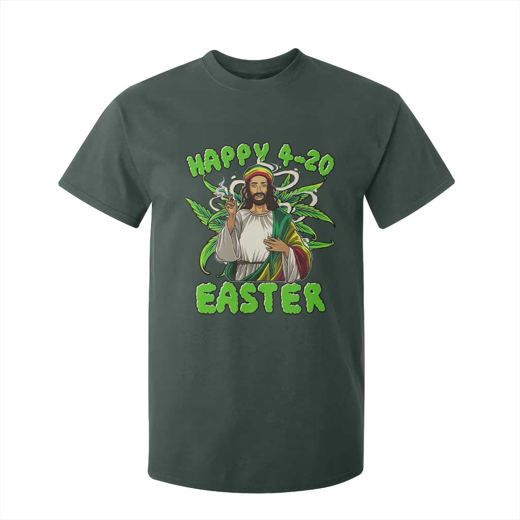Funny Easter Day Christian Weed T Shirt For Kid Happy 420 Easter Jesus Smokes Stoner TS11 Dark Forest Green Print Your Wear