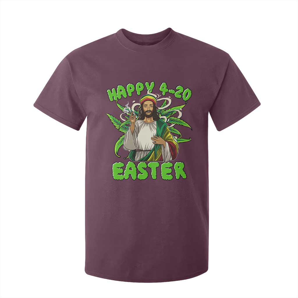 Funny Easter Day Christian Weed T Shirt For Kid Happy 420 Easter Jesus Smokes Stoner TS11 Maroon Print Your Wear