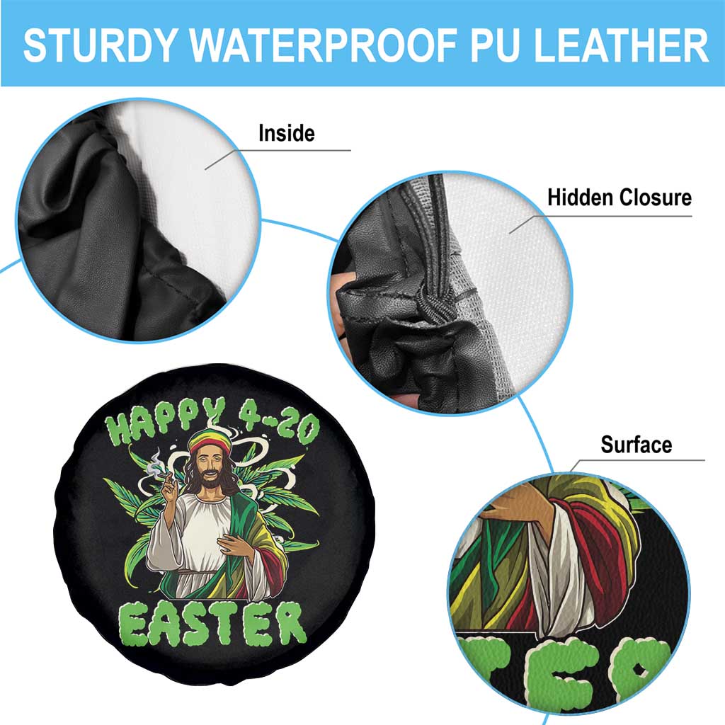 Funny Easter Day Christian Weed Spare Tire Cover Happy 420 Easter Jesus Smokes Stoner TS11 Print Your Wear