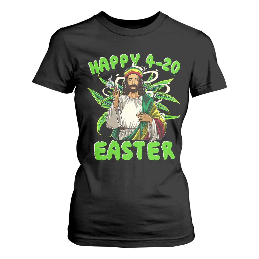 Funny Easter Day Christian Weed T Shirt For Women Happy 420 Easter Jesus Smokes Stoner TS11 Black Print Your Wear