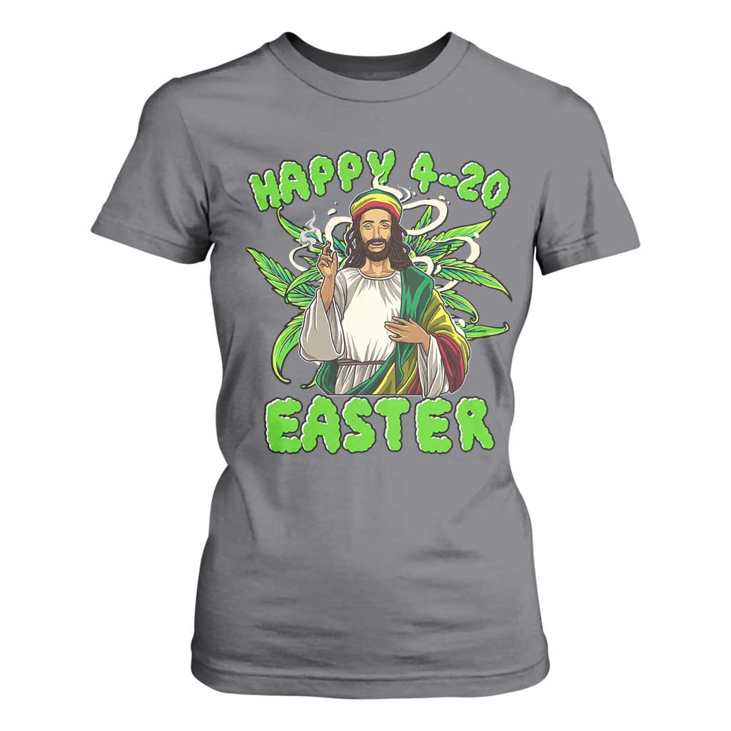 Funny Easter Day Christian Weed T Shirt For Women Happy 420 Easter Jesus Smokes Stoner TS11 Charcoal Print Your Wear