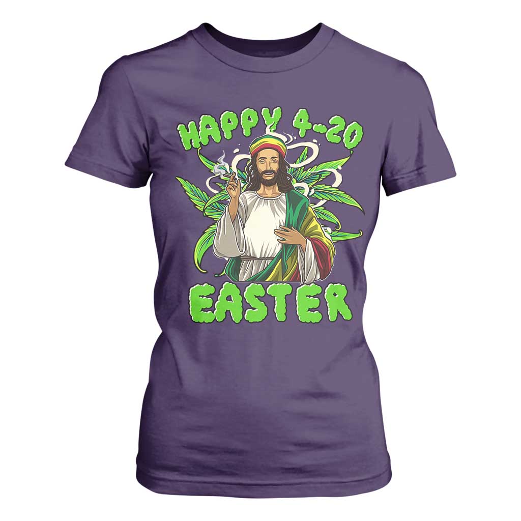 Funny Easter Day Christian Weed T Shirt For Women Happy 420 Easter Jesus Smokes Stoner TS11 Purple Print Your Wear
