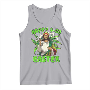 Funny Easter Day Christian Weed Tank Top Happy 420 Easter Jesus Smokes Stoner TS11 Athletic Heather Print Your Wear