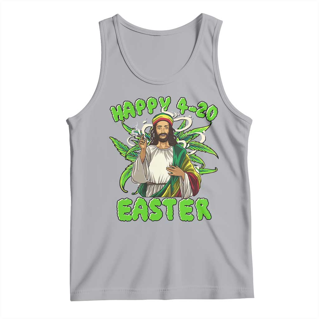 Funny Easter Day Christian Weed Tank Top Happy 420 Easter Jesus Smokes Stoner TS11 Athletic Heather Print Your Wear